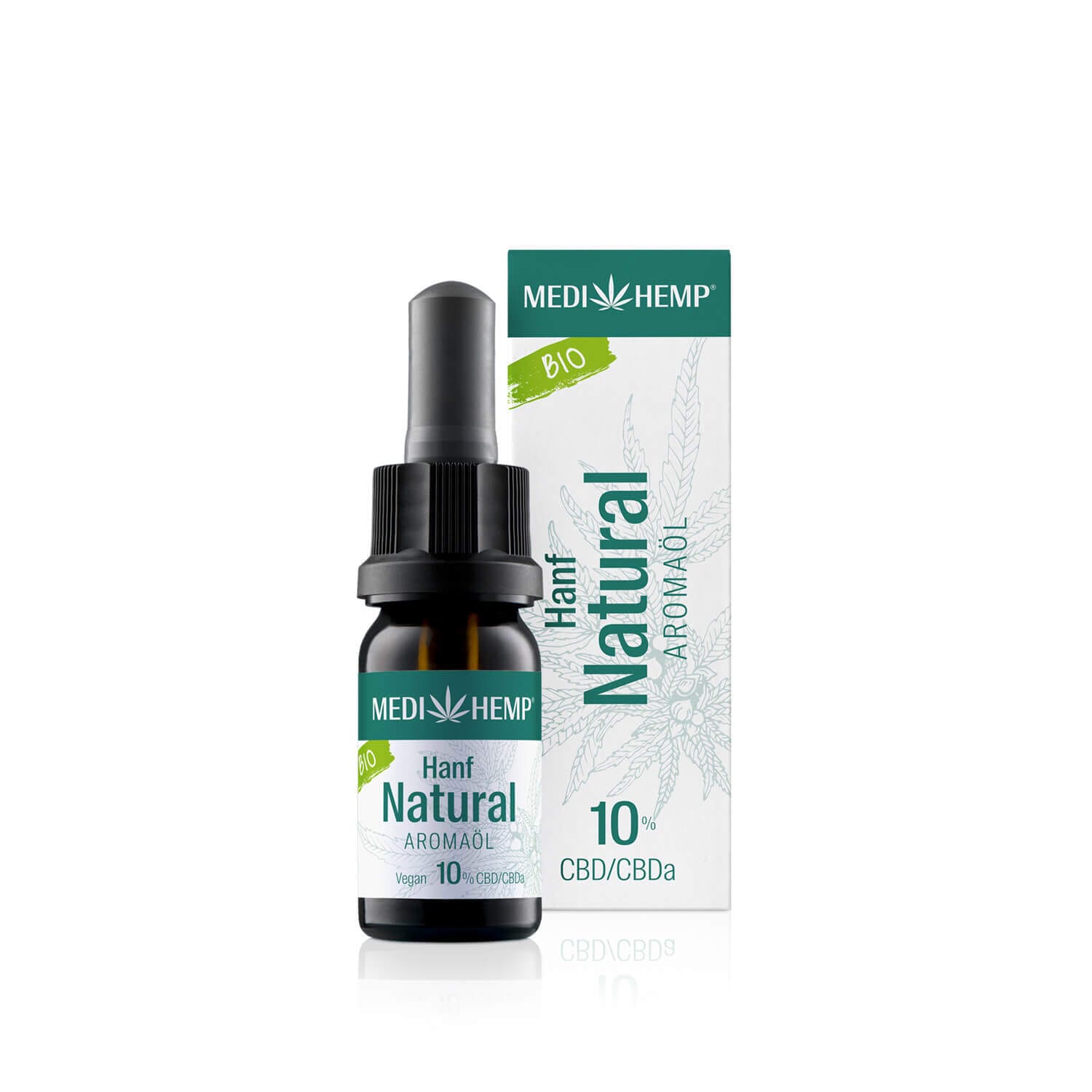 Medihemp CBD Öl Tropfen mit 10% CBD Hanf Natural in 10ml und 30ml Flaschen.