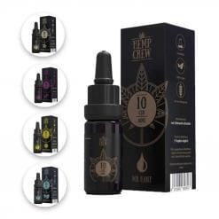 HempCrew 10% CBD Öl Tropfen, 10ml Flasche. In 5 verschiedenen Geschmacksrichtungen.