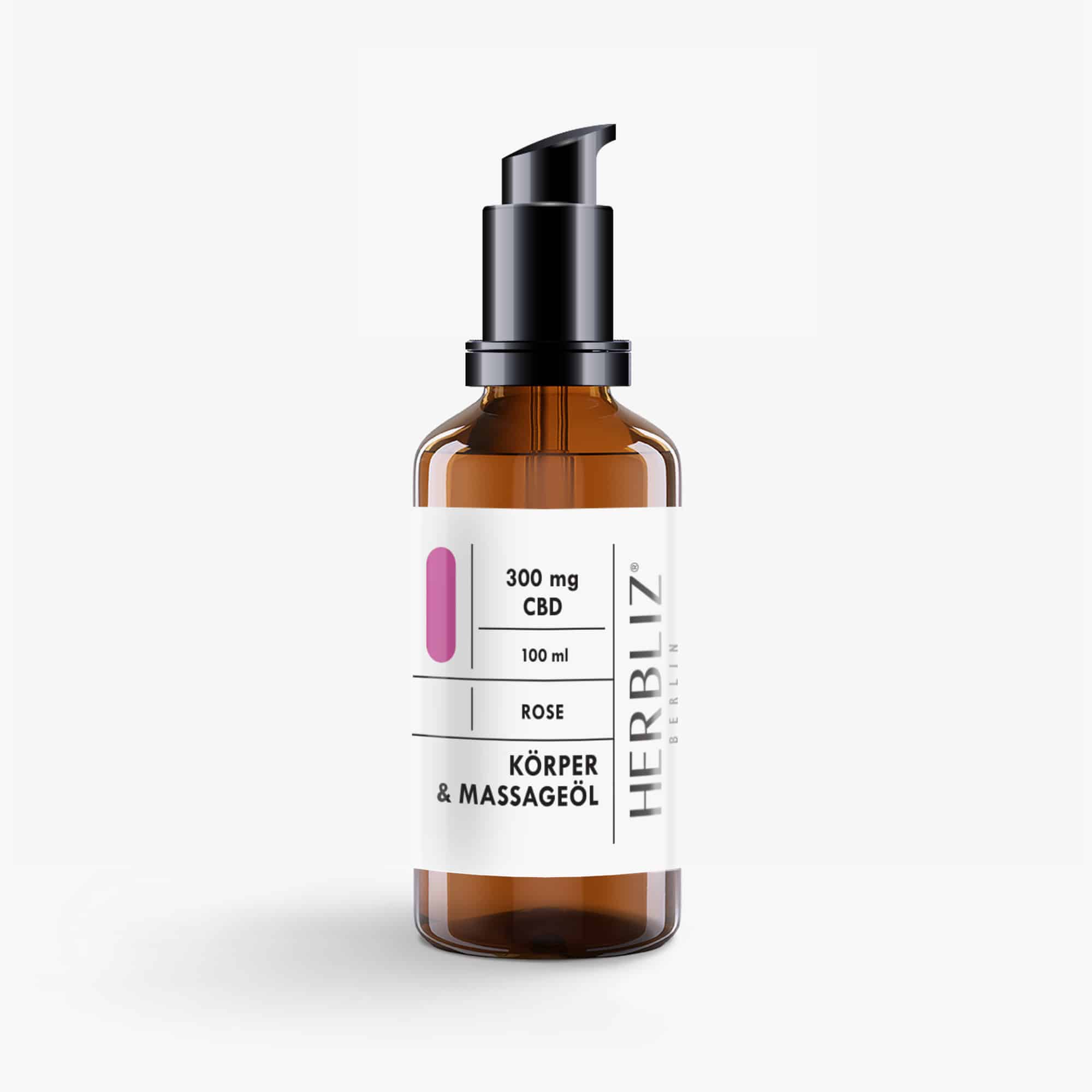 Bio-Naturkosmetik von Herbliz CBD Massageöl - Rose