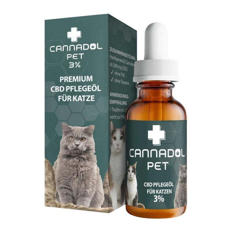 Cannadol CBD Öl Tropfen für Katzen mit 3% CBD 10ml Flasche