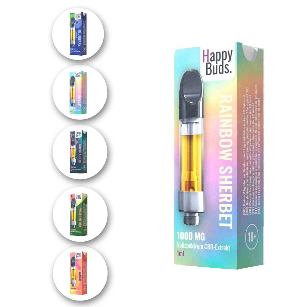 Happy Buds CBD Extraktkartuschen 1ml 5 Sorten